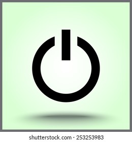 Power on/off button sign icon, vector illustration. Flat design style 