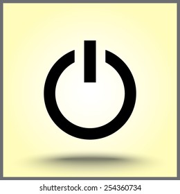 Power on/off button sign icon, vector illustration. Flat design style 