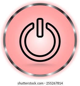 Power on/off button sign icon, vector illustration. Flat design style 