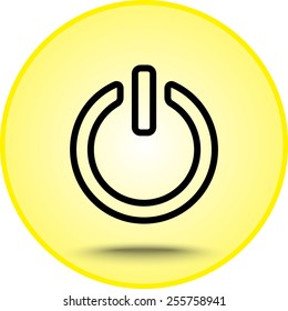 Power on/off button sign icon, vector illustration. Flat design style 