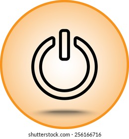 Power on/off button sign icon, vector illustration. Flat design style 