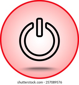 Power on/off button sign icon, vector illustration. Flat design style 