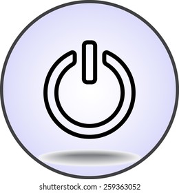 Power on/off button sign icon, vector illustration. Flat design style 