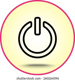 Power on/off button sign icon, vector illustration. Flat design style 