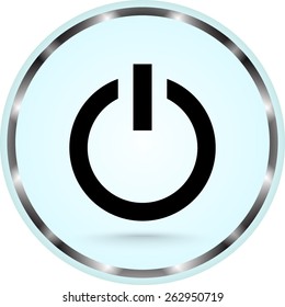 Power on/off button sign icon, vector illustration. Flat design style 