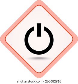 Power on/off button sign icon, vector illustration. Flat design style 