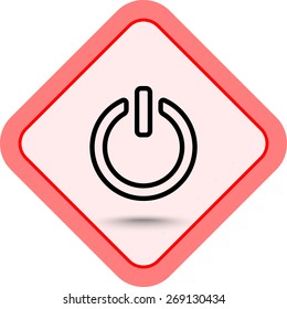 Power on/off button sign icon, vector illustration. Flat design style 