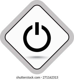 Power on/off button sign icon, vector illustration. Flat design style 