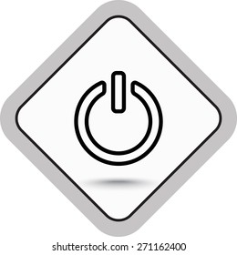 Power on/off button sign icon, vector illustration. Flat design style 
