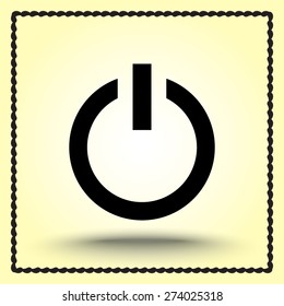 Power on/off button sign icon, vector illustration. Flat design style 