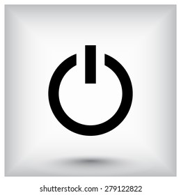 Power on/off button sign icon, vector illustration. Flat design style 