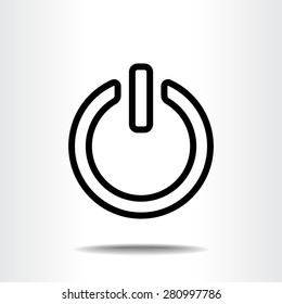 Power on/off button sign icon, vector illustration. Flat design style 