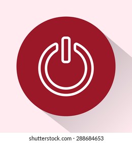 Power on/off button sign icon, vector illustration. Flat design style 