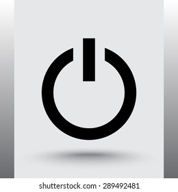 Power on/off button sign icon, vector illustration. Flat design style 
