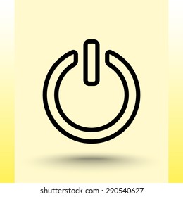Power on/off button sign icon, vector illustration. Flat design style 