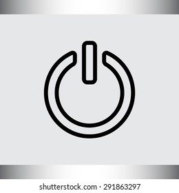 Power on/off button sign icon, vector illustration. Flat design style 