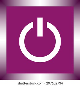 Power on/off button sign icon, vector illustration. Flat design style 