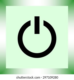 Power on/off button sign icon, vector illustration. Flat design style 