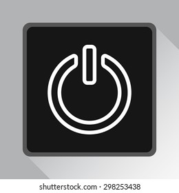 Power on/off button sign icon, vector illustration. Flat design style 