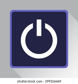 Power on/off button sign icon, vector illustration. Flat design style 
