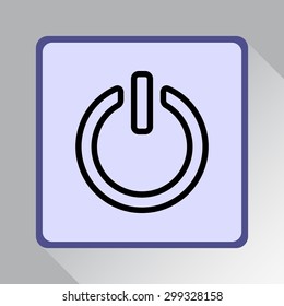 Power on/off button sign icon, vector illustration. Flat design style 