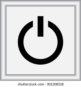 Power on/off button sign icon, vector illustration. Flat design style 