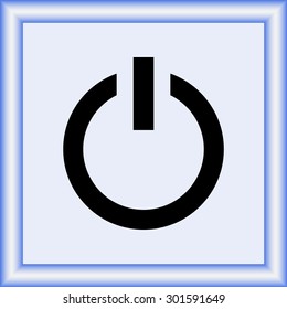 Power on/off button sign icon, vector illustration. Flat design style 