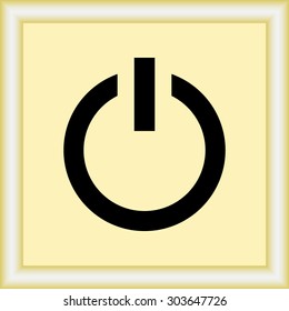 Power on/off button sign icon, vector illustration. Flat design style 