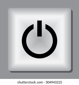Power on/off button sign icon, vector illustration. Flat design style 