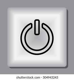 Power on/off button sign icon, vector illustration. Flat design style 