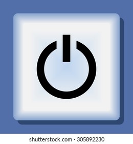 Power on/off button sign icon, vector illustration. Flat design style 