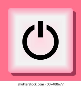 Power on/off button sign icon, vector illustration. Flat design style 