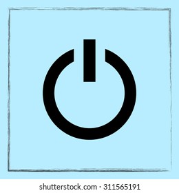 Power on/off button sign icon, vector illustration. Flat design style 