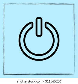 Power on/off button sign icon, vector illustration. Flat design style 