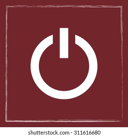 Power on/off button sign icon, vector illustration. Flat design style 