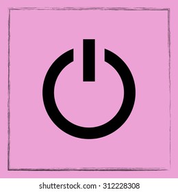 Power on/off button sign icon, vector illustration. Flat design style 