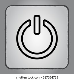 Power on/off button sign icon, vector illustration. Flat design style 