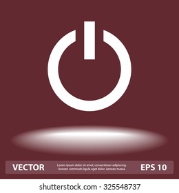 Power on/off button sign icon, vector illustration. Flat design style 