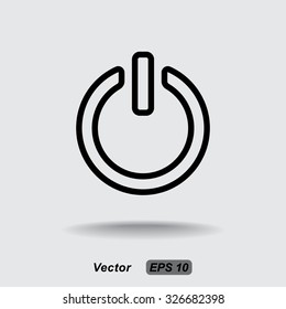 Power on/off button sign icon, vector illustration. Flat design style 