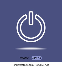 Power on/off button sign icon, vector illustration. Flat design style 
