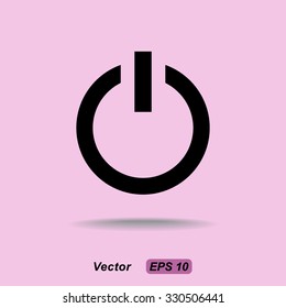 Power on/off button sign icon, vector illustration. Flat design style 