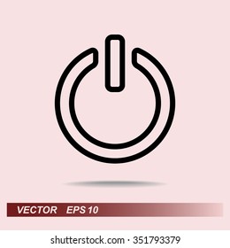 Power on/off button sign icon, vector illustration. Flat design style 