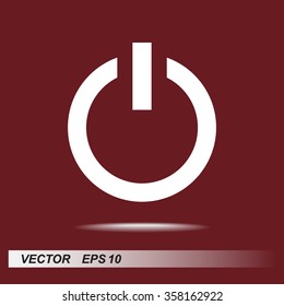 Power on/off button sign icon, vector illustration. Flat design style 