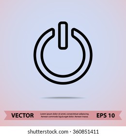 Power on/off button sign icon, vector illustration. Flat design style 