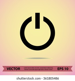 Power on/off button sign icon, vector illustration. Flat design style 