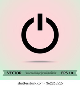 Power on/off button sign icon, vector illustration. Flat design style 