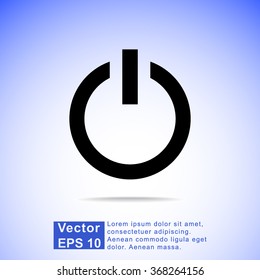 Power on/off button sign icon, vector illustration. Flat design style 