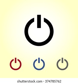 Power on/off button sign icon, vector illustration. Flat design style 