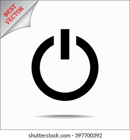 Power on/off button sign icon, vector illustration. Flat design style 