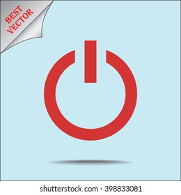 Power on/off button sign icon, vector illustration. Flat design style 